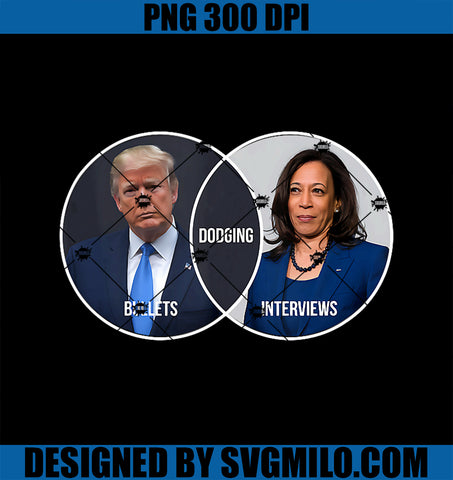 Trump Dodging Bullets Interviews Kamala Venn Diagram Funny PNG