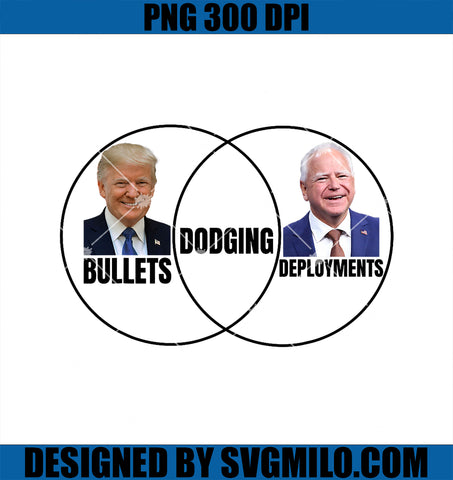 Trump Dodging Bullets Tim Walz Deployments Venn Diagram Meme PNG