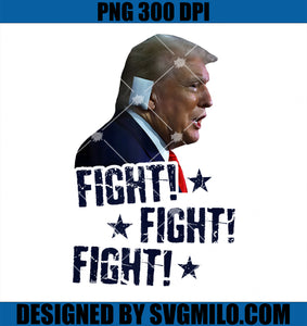 Trump Fight Fight Fight Trump Rally Fist 2024 Ear Bandage PNG