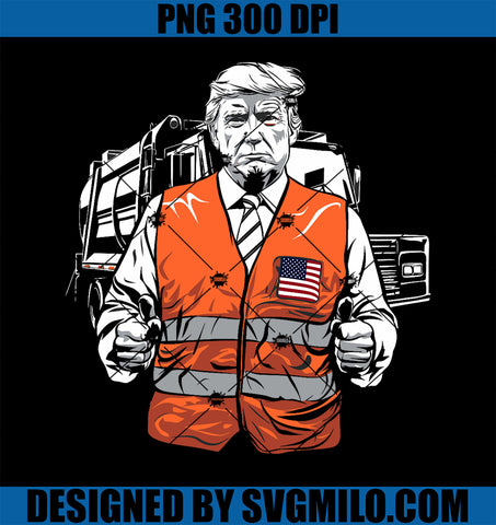 Trump Garbage Truck Vest PNG