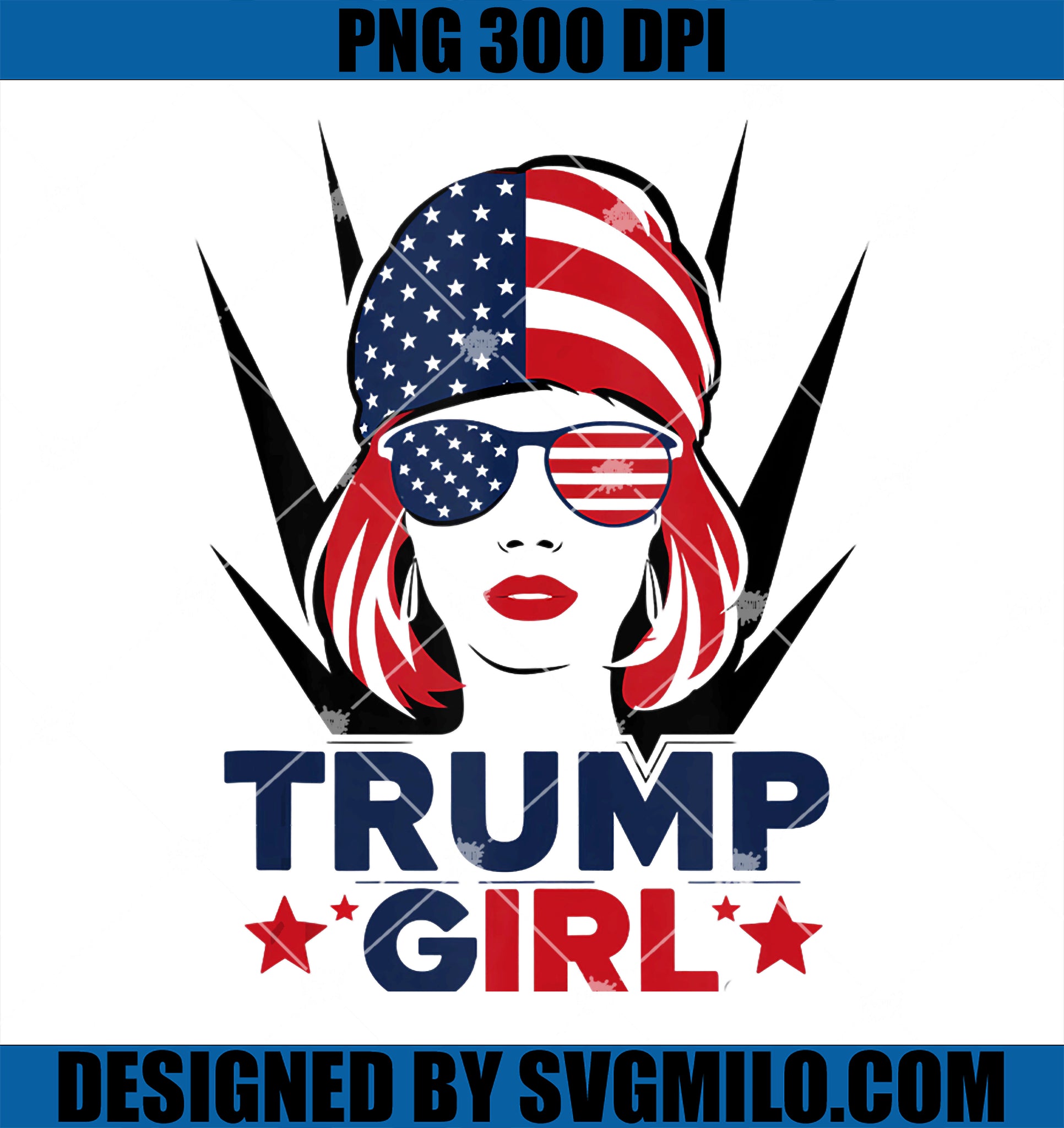 Trump Girl US Flag Bandana PNG