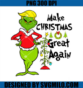 Trump Grinch Christmas PNG, Funny Christmas Clothing  Make Christmas Great Again PNG