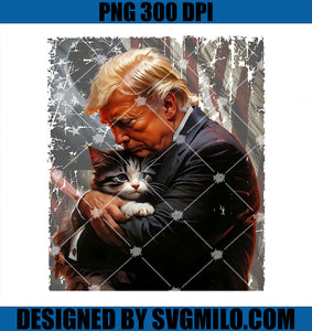 Trump Hugging an Orange Cat 2024 PNG, Make Cats Safe Again PNG