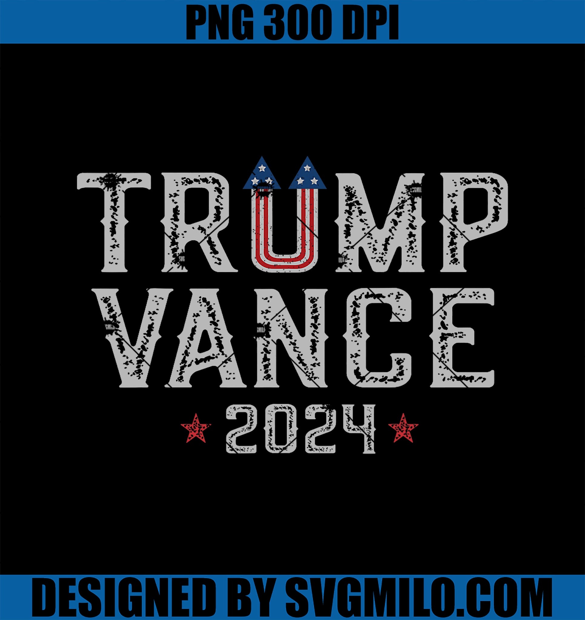 Trump JD Vance 2024 PNG, Retro Stripe and Star Trump Vance 2024 PNG