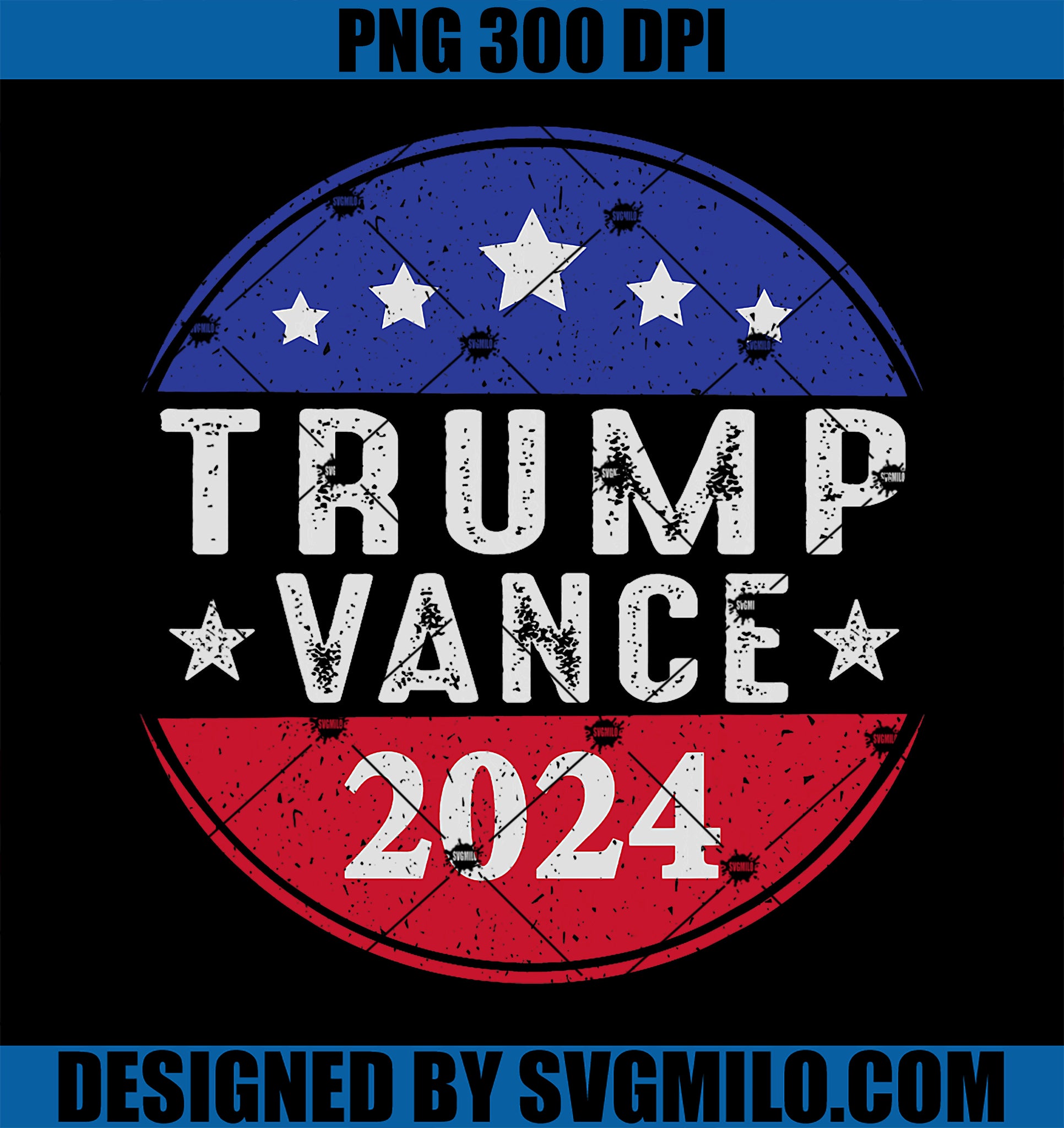 Trump JD Vance 2024 PNG, Retro US American Flag Trump Vance 2024 PNG