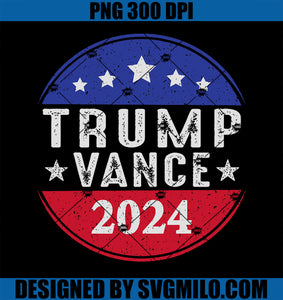 Trump JD Vance 2024 PNG, Retro US American Flag Trump Vance 2024 PNG