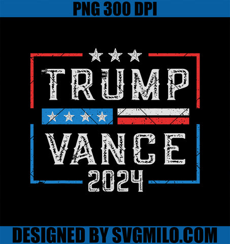 Trump JD Vance 2024 Retro PNG, Stripe and Star Trump Vance 2024 PNG