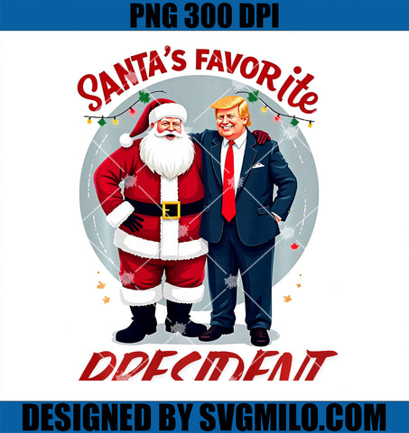 Trump Santa Favorite President PNG, Funny Trump Christmas Santa PNG