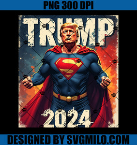 Trump Superman 2024 PNG, Trump Super Hero PNG