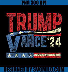 Trump Vance 2024 PNG, Retro Stripe Trump JD Vance PNG