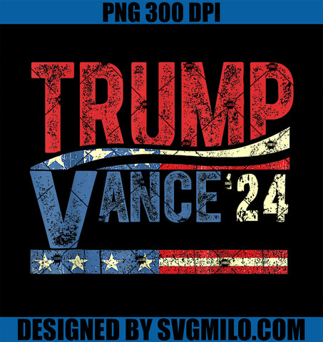 Trump Vance 2024 PNG, Retro Stripe Trump JD Vance PNG