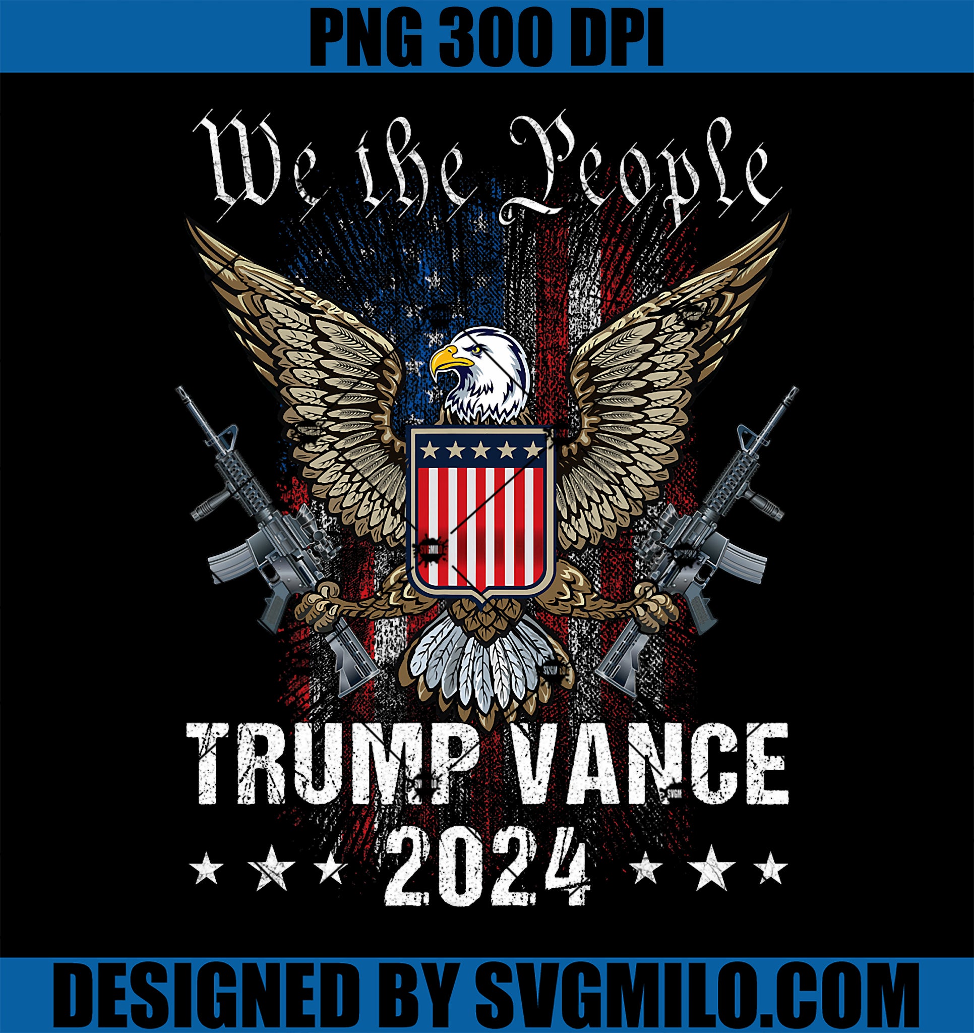 Trump Vance 2024 US Flag Vintage PNG, Election President 2024 PNG