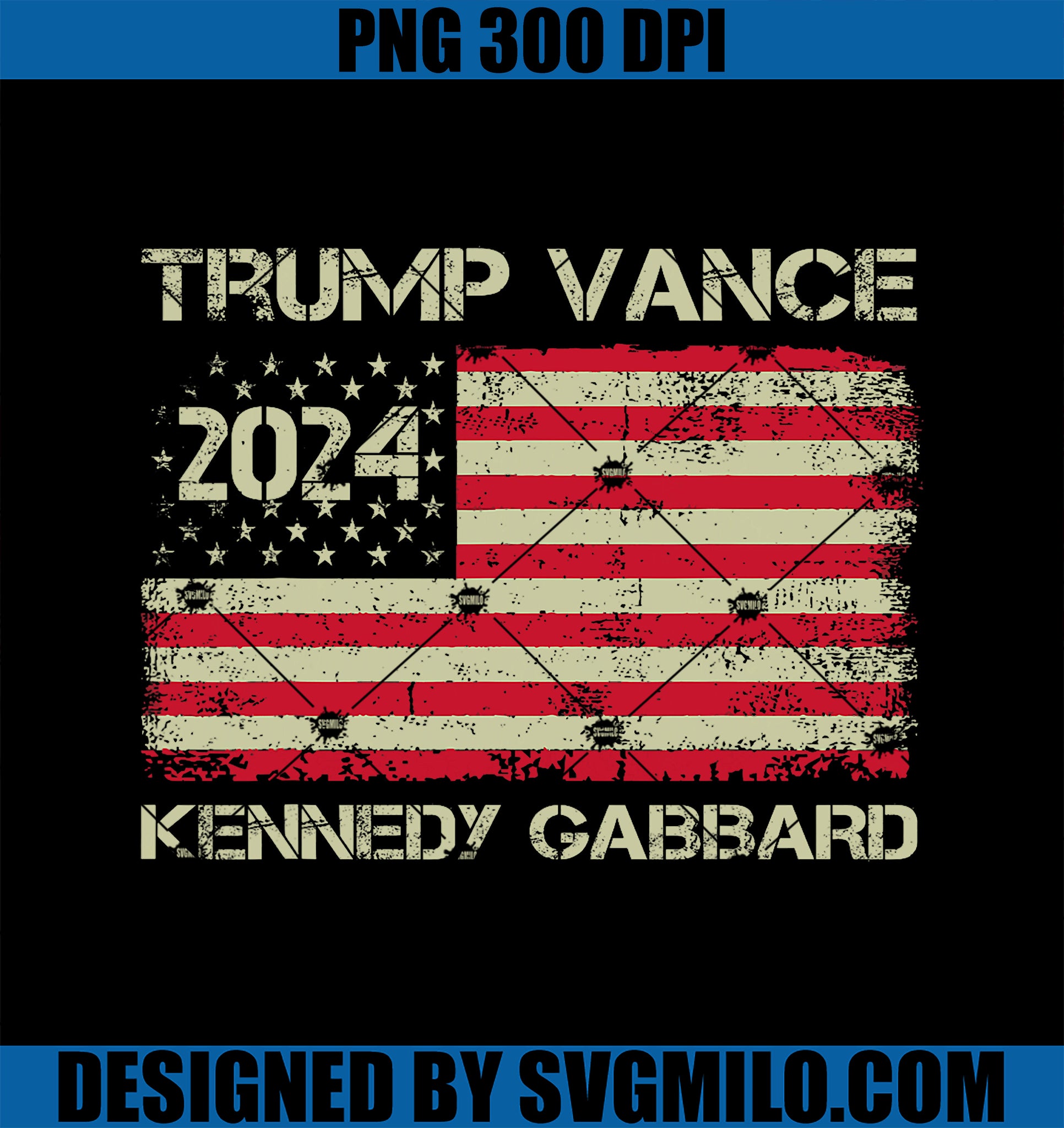 Trump Vance Kennedy Gabbard Checkmate Take America Back Flag PNG