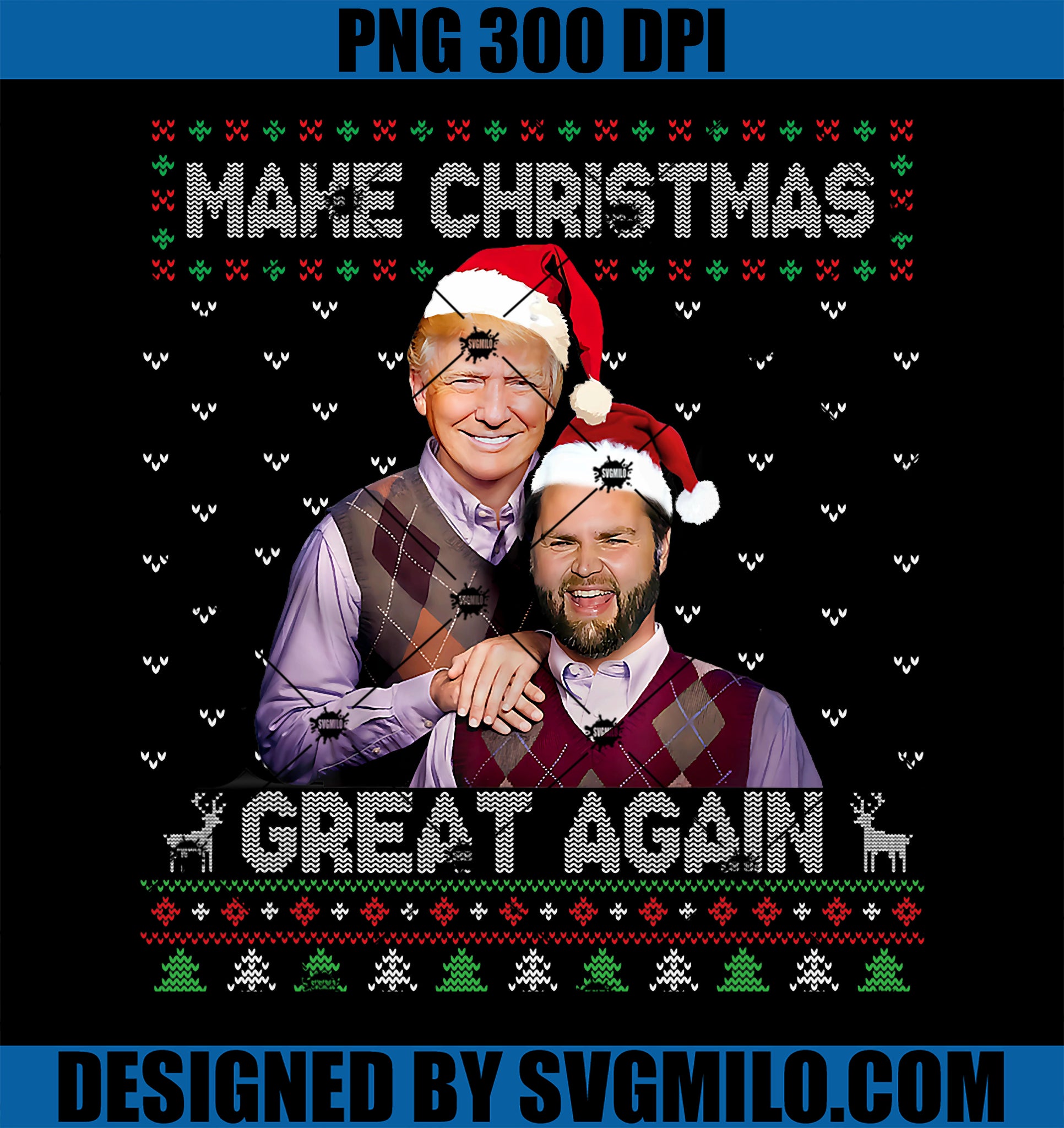 Trump Vance PNG, Brothers Make Christmas Great Again Santa PNG