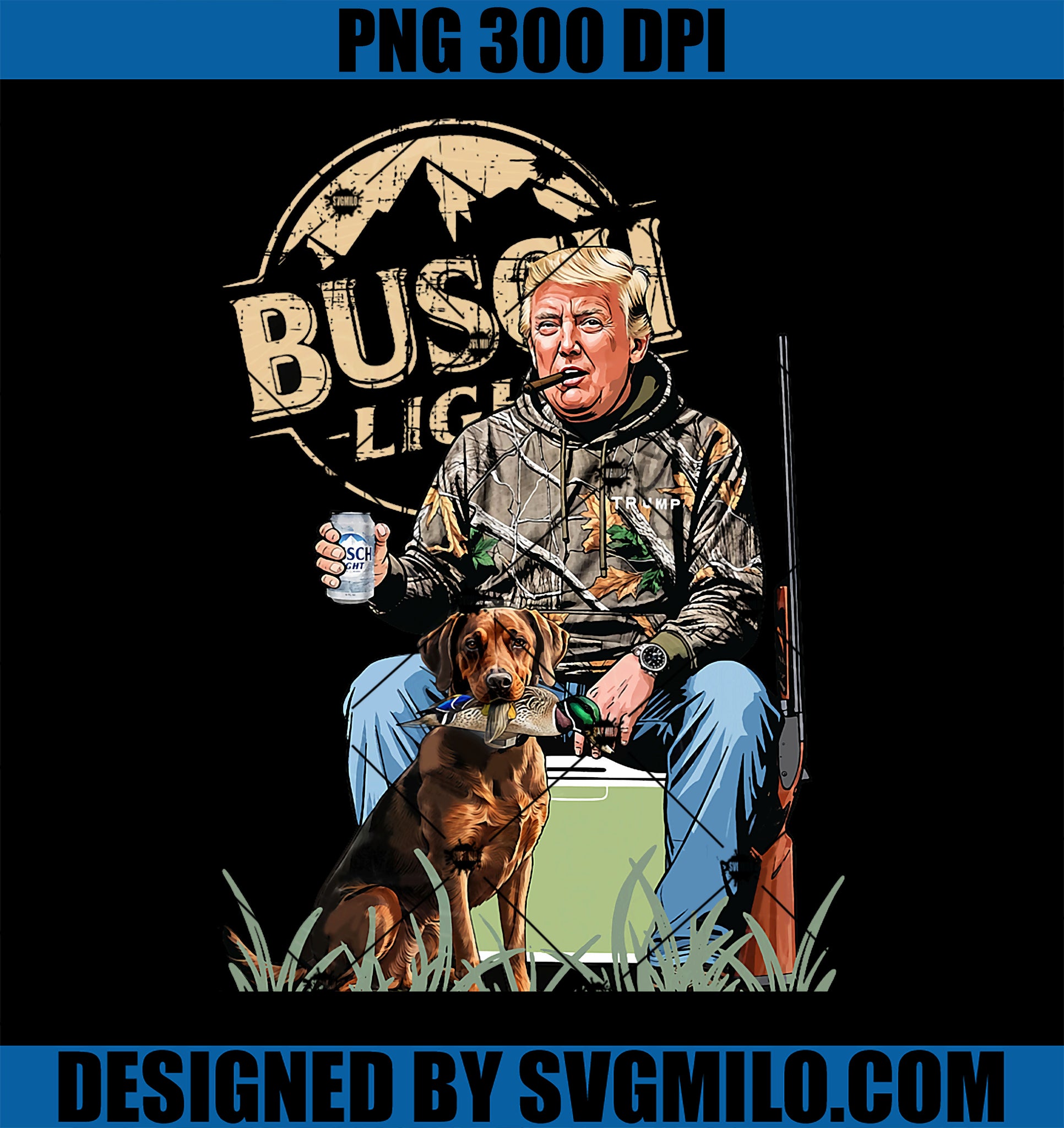 Trump With Dog Duck Waterfowl Hunting Camo President Trump PNG