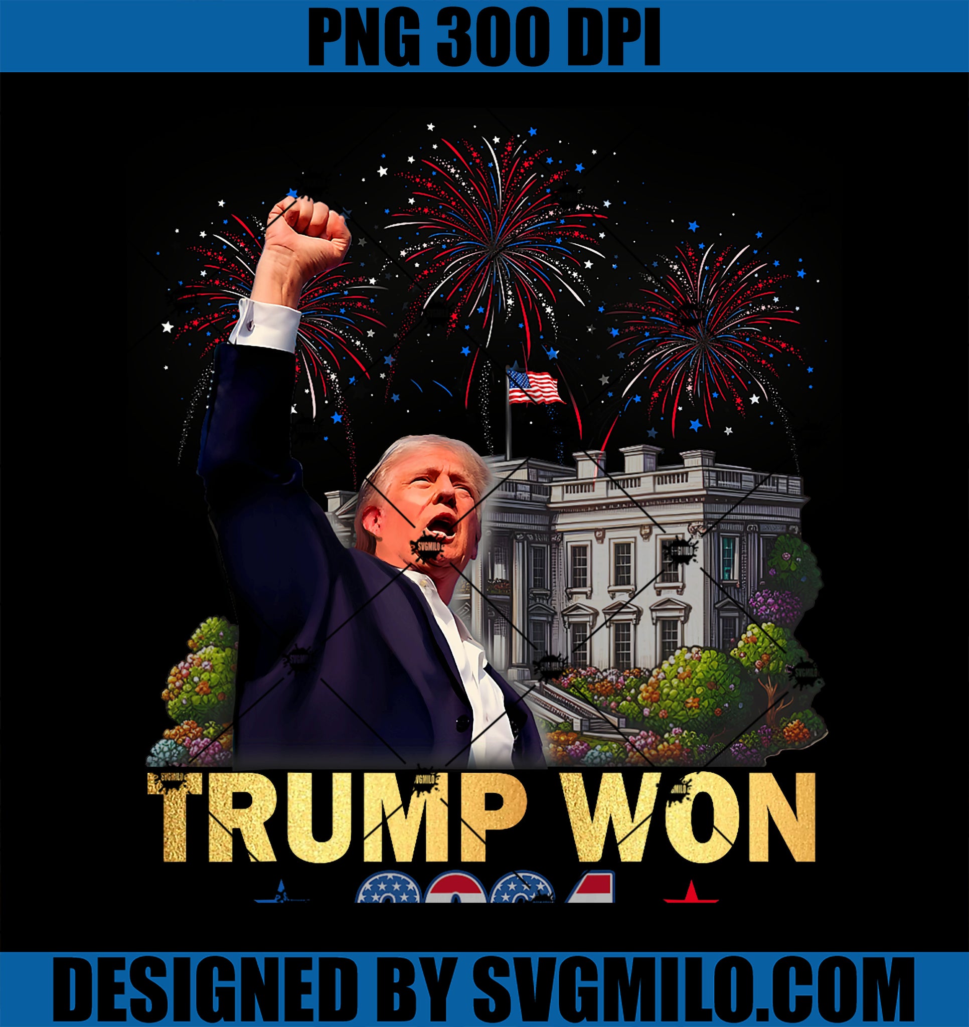 Trump Won 2024 PNG, President 47th Of White House Donald Trump PNG