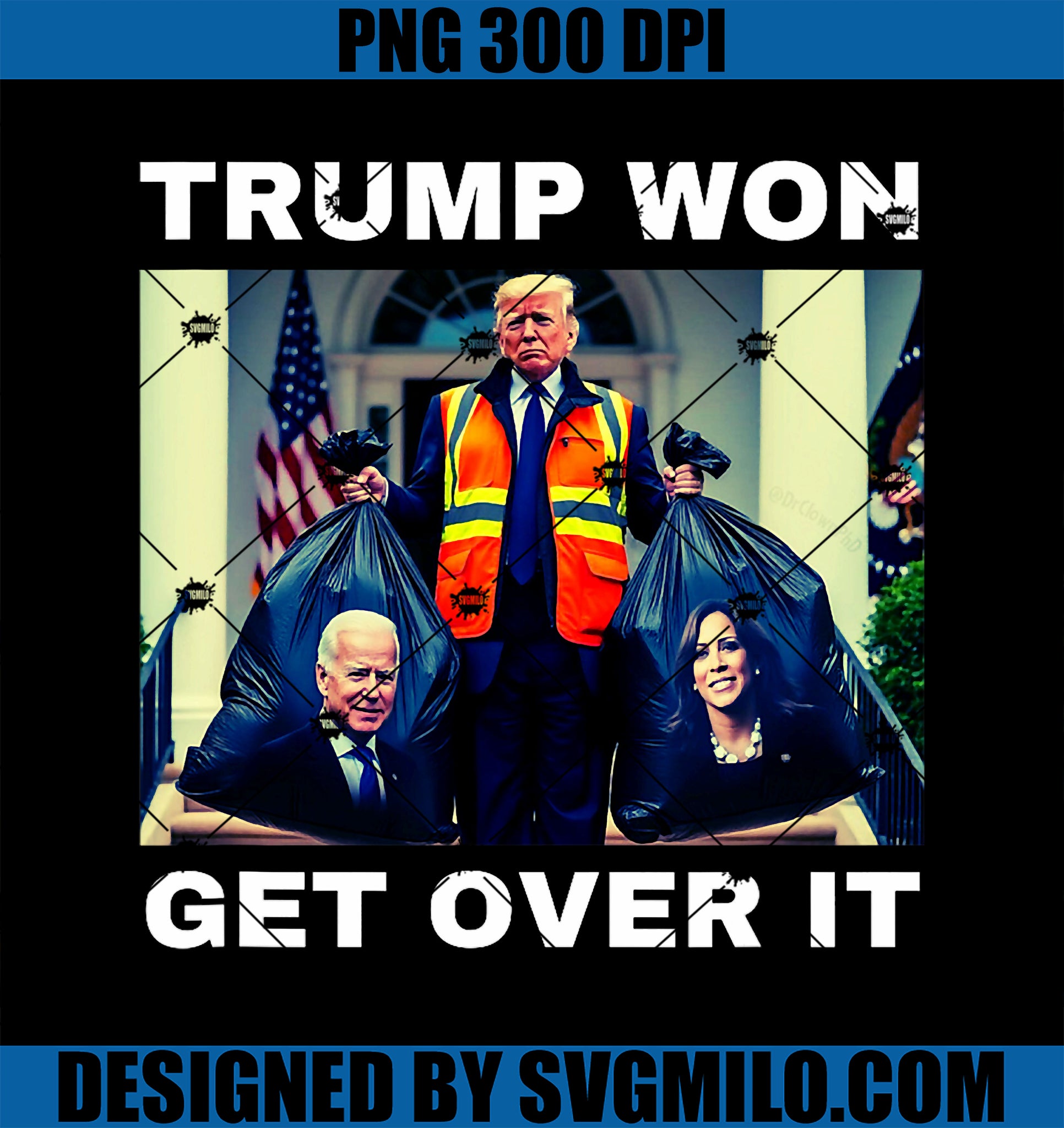 Trump Won Get Over It Tee Maga Won Election 2024 PNG