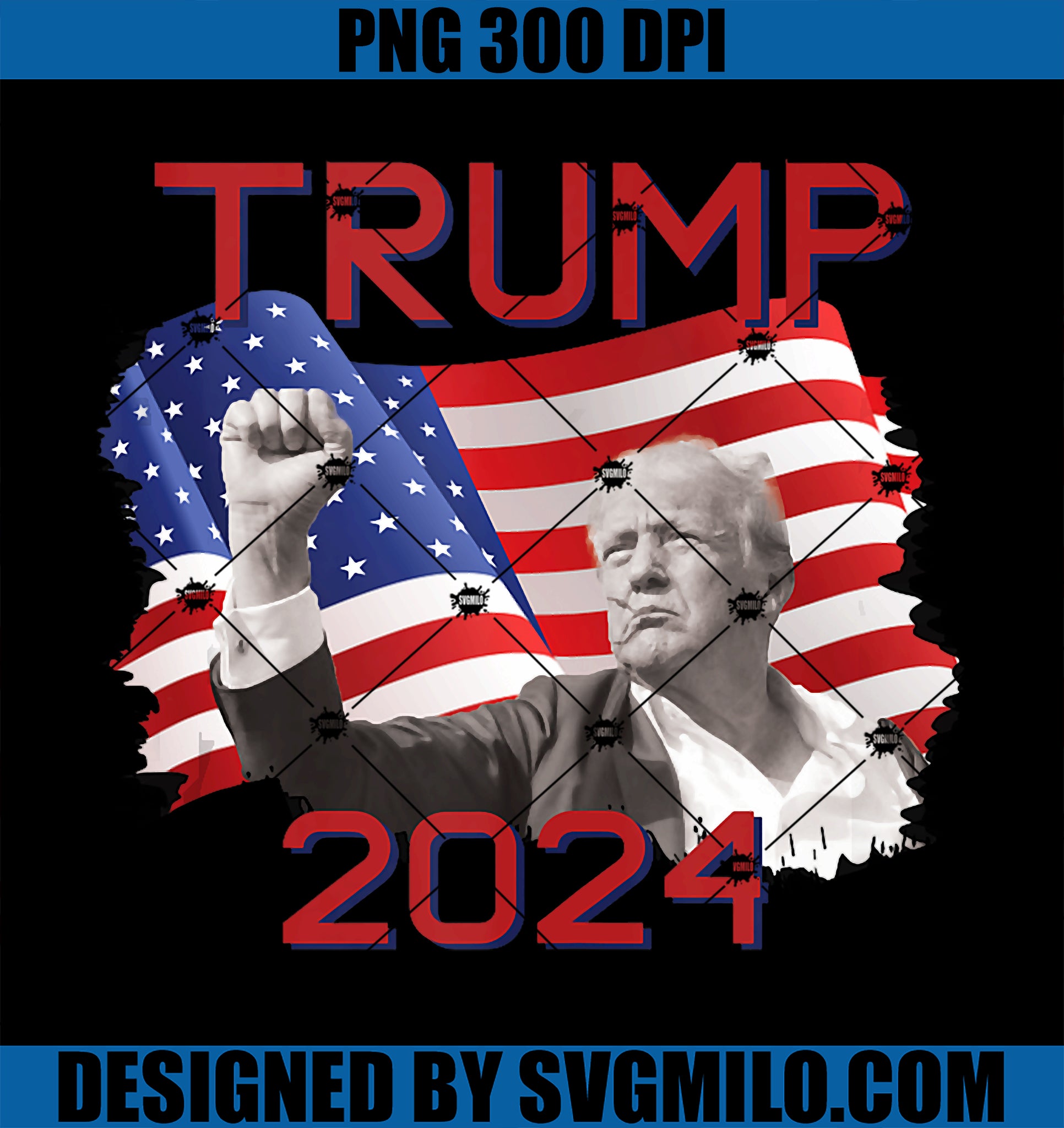 Trump 2024 Campaign PNG, Trump Shot PNG