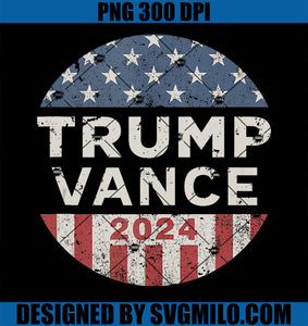 Trump JD Vance 2024 Button Election for Republicans PNG