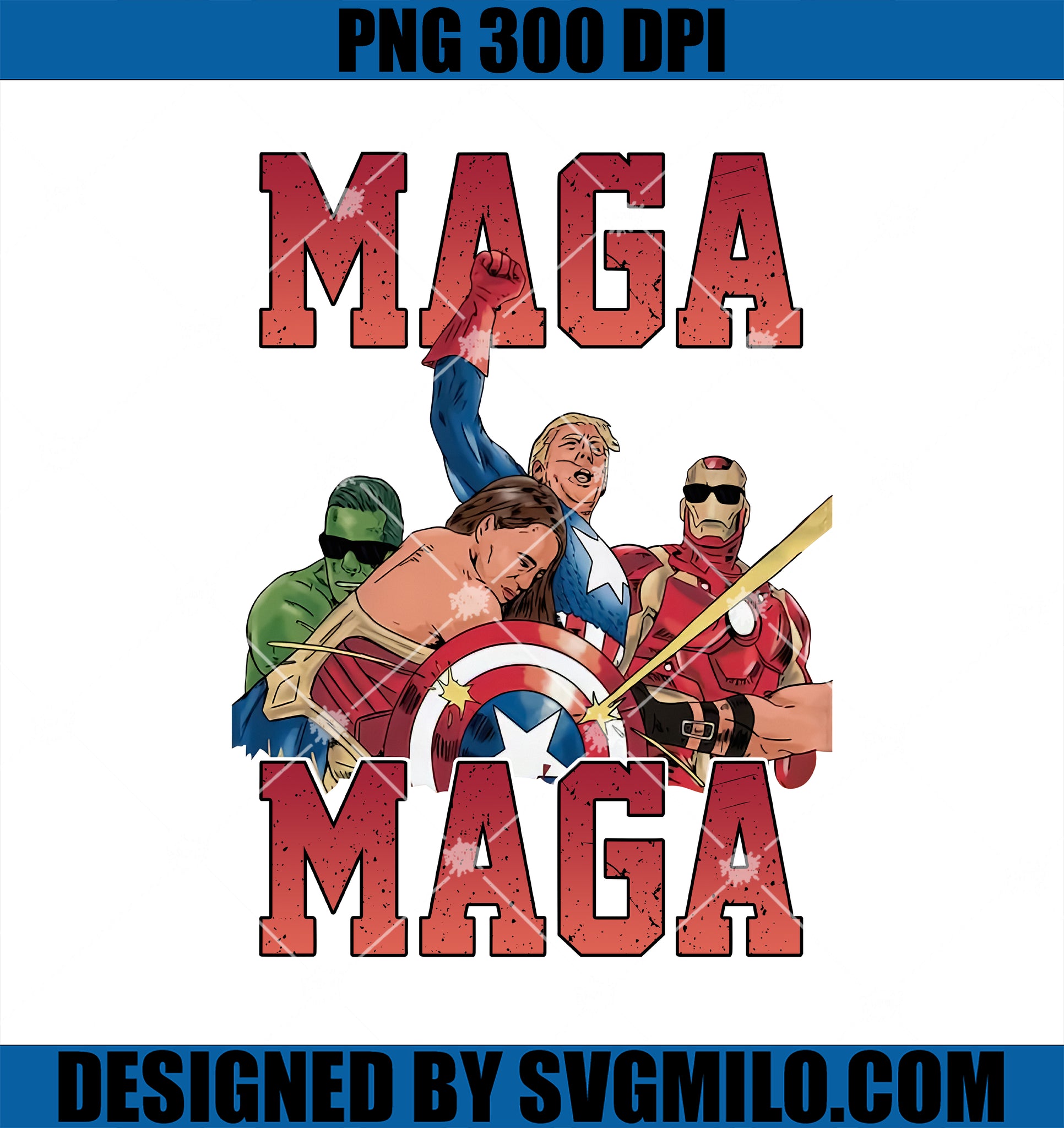 Trump Super Hero PNG, Trump Maga PNG