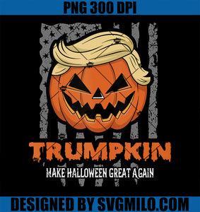 Trumpkin USA Flag Make Halloween Great Again PNG