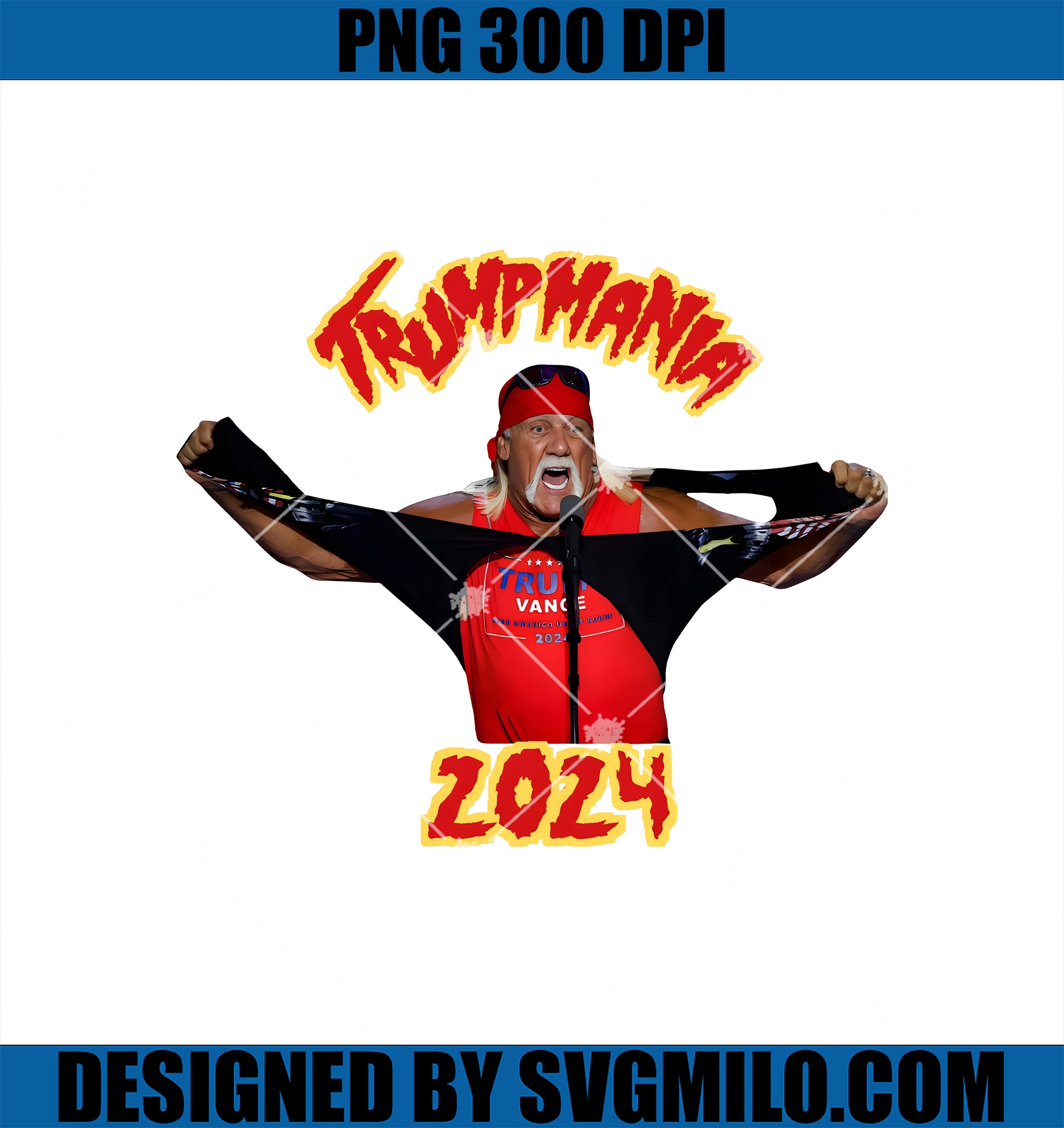 Trumpmania 2024 PNG, Donald Trump Hulk Hogan PNG