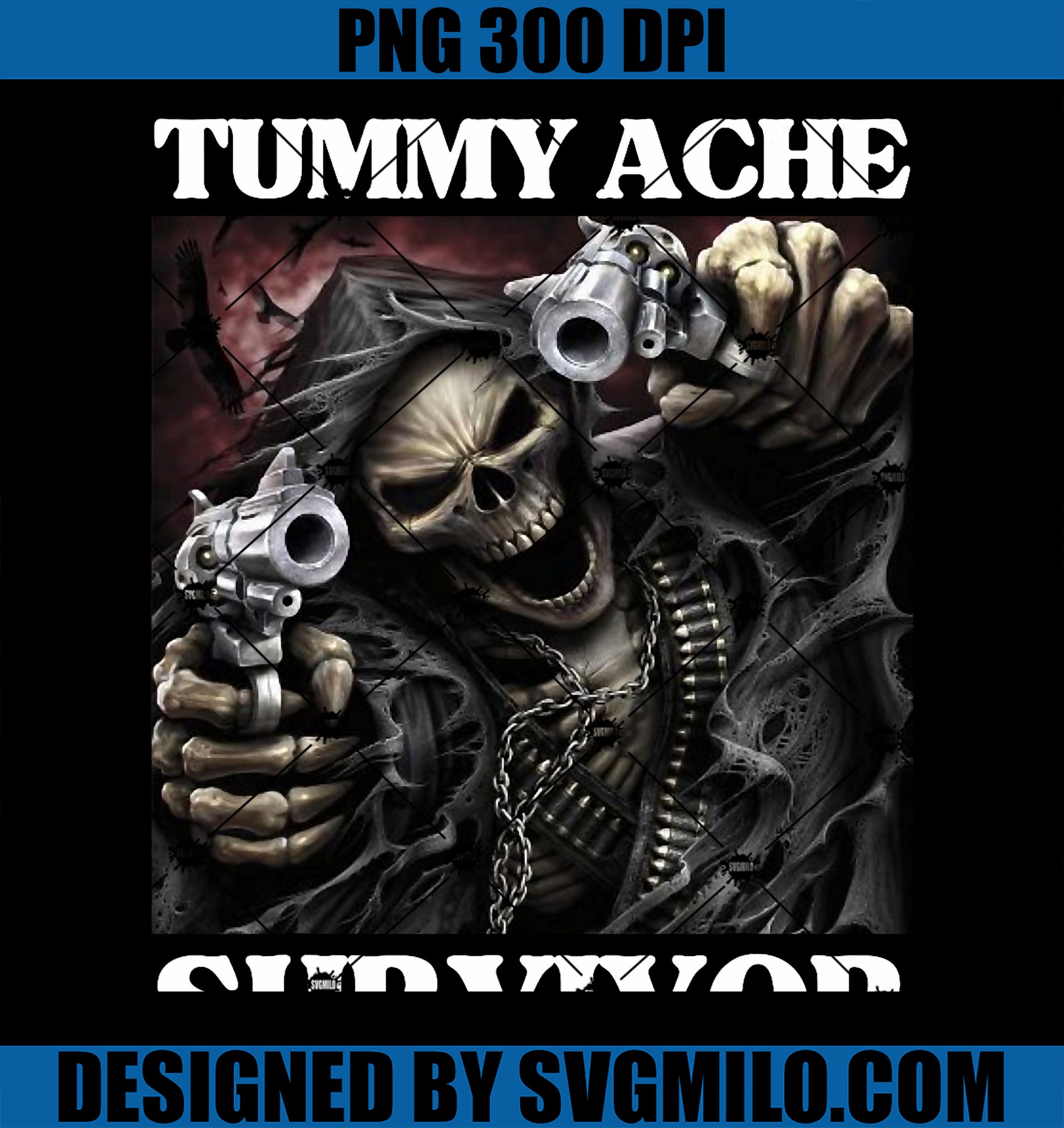 Tummy Ache Survivor Funny Cool Edgy Hard Skeleton Meme  PNG