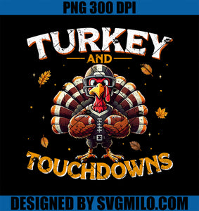 Turkey And Touchdowns Football Thanksgiving PNG