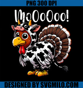 Turkey Moo Cow Costume Funny Thanksgiving Turkey Day PNG