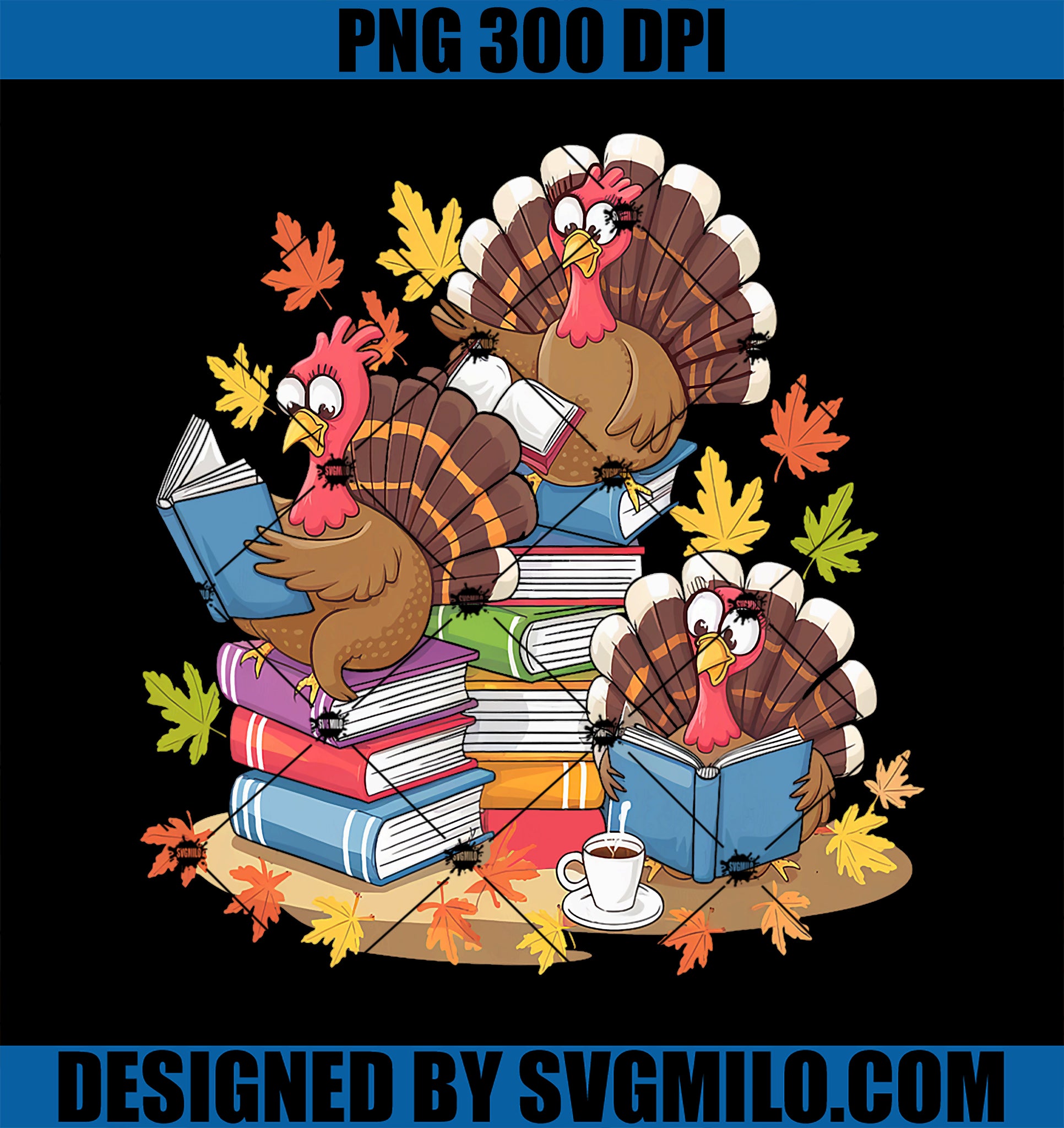 Turkey Reading Books Fall Season Thanksgiving Teacher Book PNG