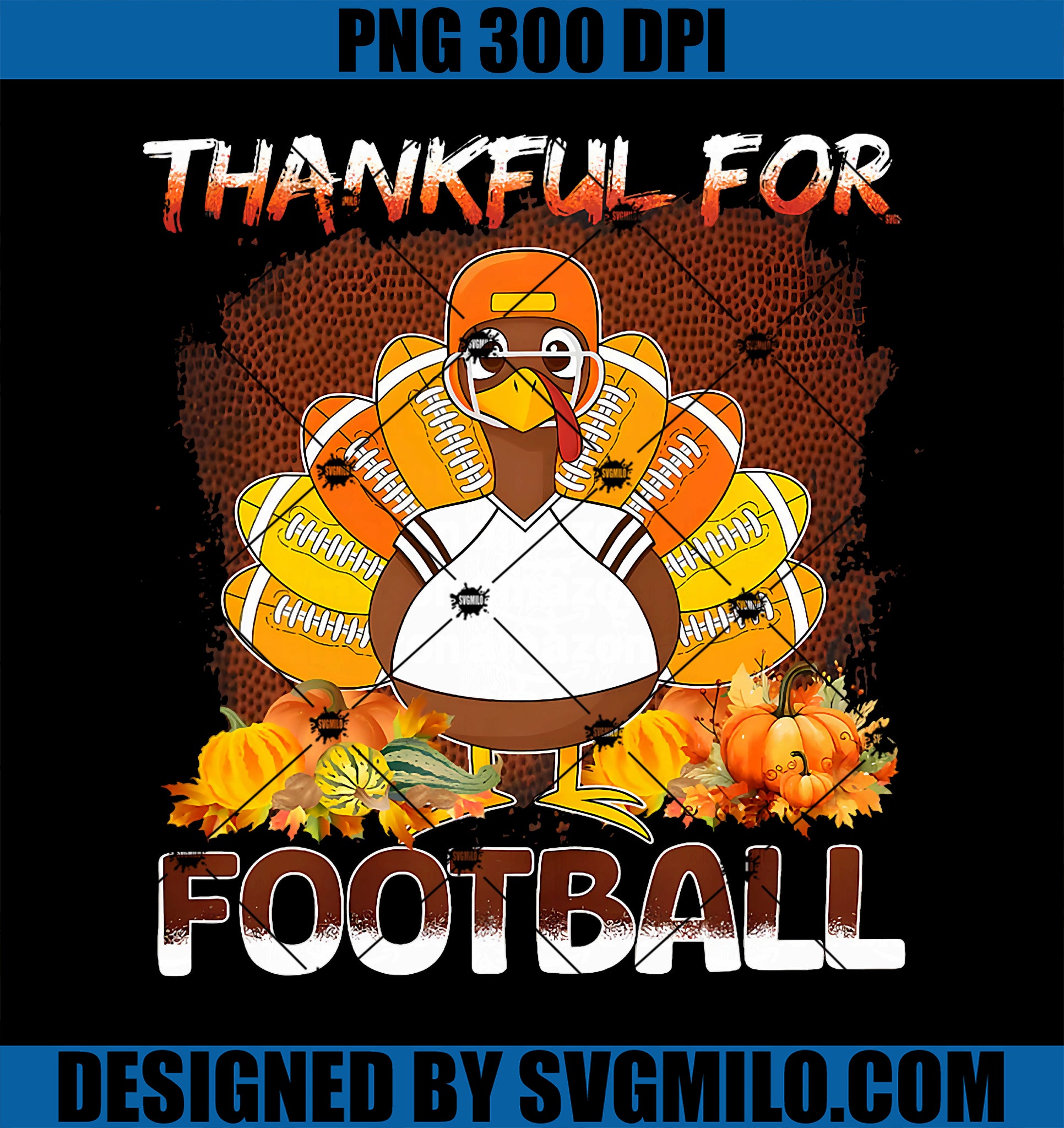 Turkey Thankful For Football PNG, Funny Thanksgiving Football PNG