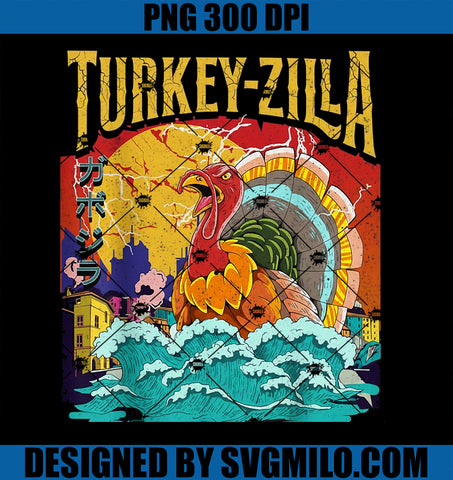 Turkey Zilla PNG, Thanksgiving Funny PNG