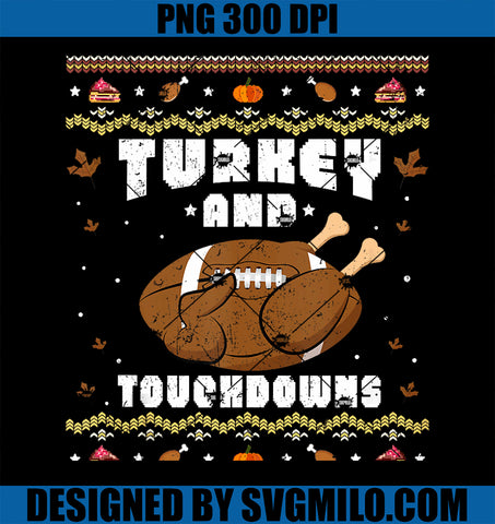 Turkey and Touchdowns PNG, Funny Ugly Thanksgiving Football PNG