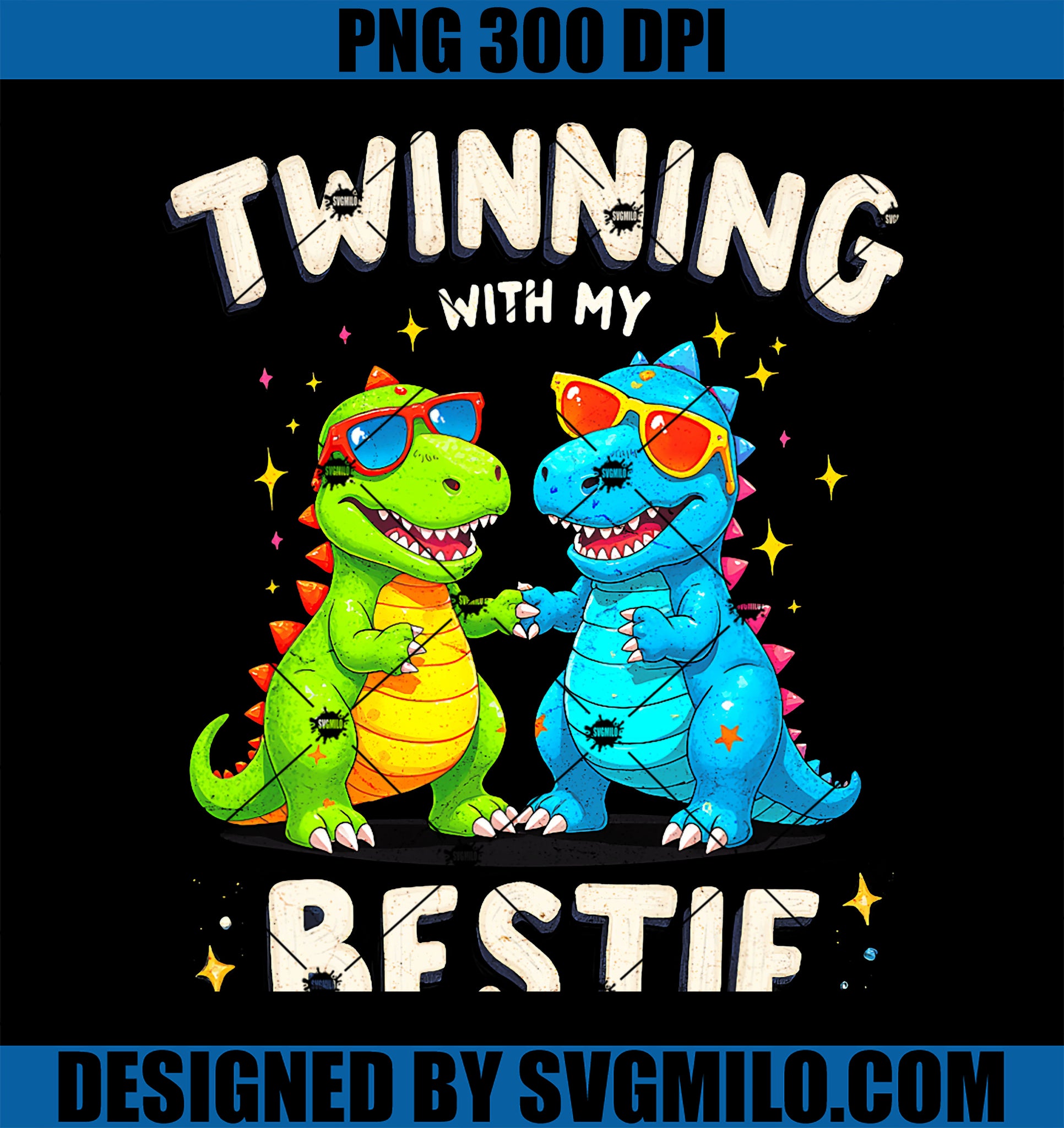 Twinning With My Bestie T-Rex PNG, Dinosaur Twin Day Spirit Week PNG