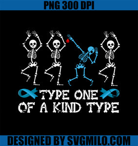 Type One Of A Kind Type 1 Diabetes Awareness Skeleton PNG