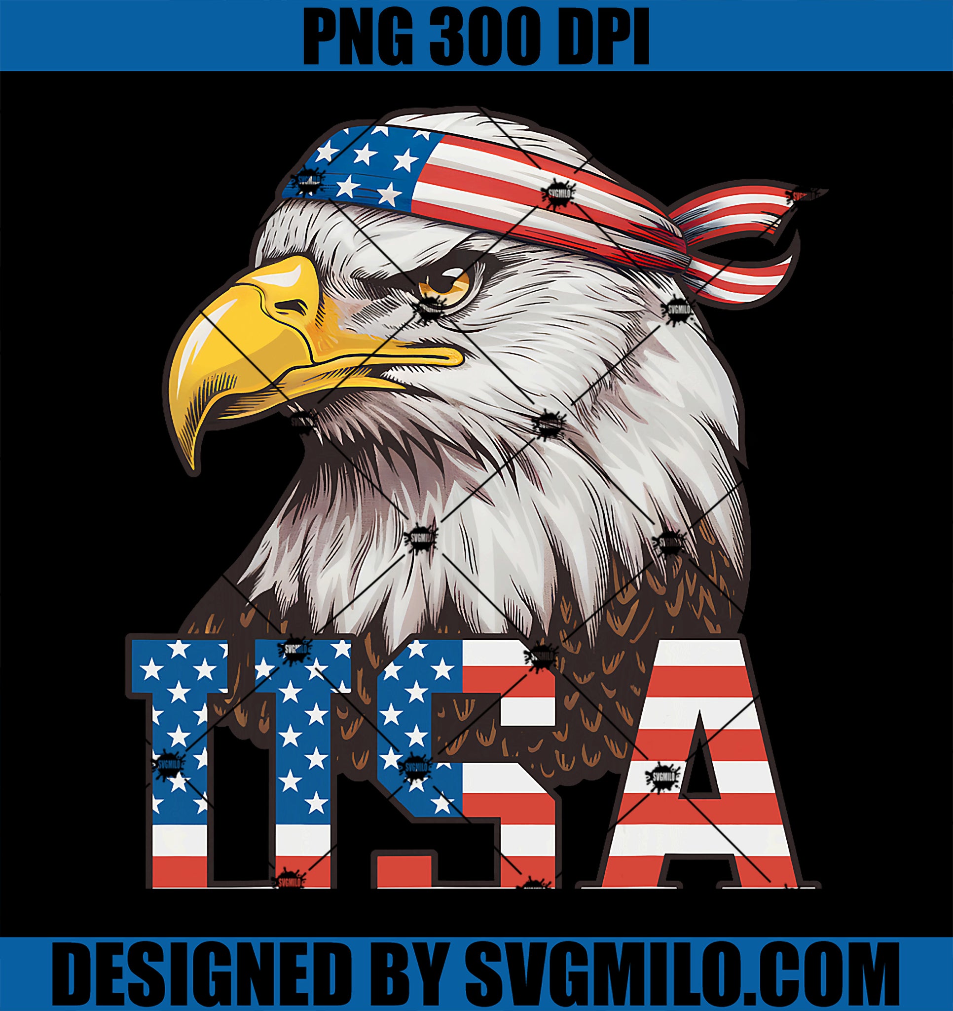 USA American Flag Men Women Kids Bald Eagle Patriotic PNG