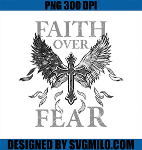 USA Flag Faith Over Fear Patriotic American Prayer Retro PNG