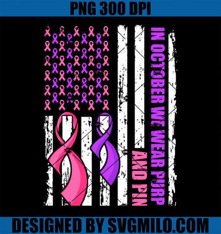 US American Flag Breast Cancer Domestic Violence Awareness PNG