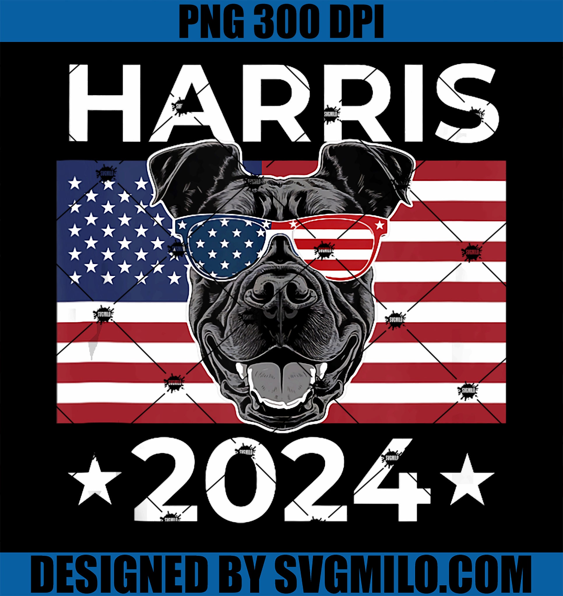 US Election Vote Kamala Harris 2024 Cane Corso Dog USA Flag PNG