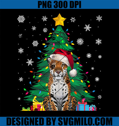 Ugly Sweater Christmas Tree Lights Jaguar Santa Hat Xmas PNG