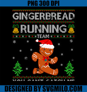 Ugly Xmas Sweater Gingerbread Running Team Christmas PNG