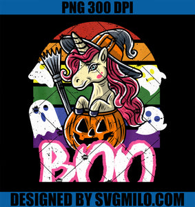 Unicorn Boo Witch Trick Or Treat Halloween PNG