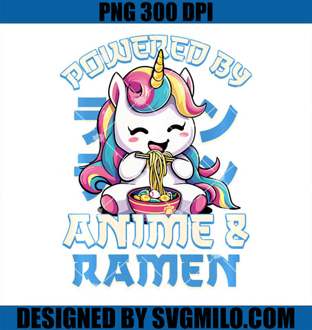 Unicorn Powered By Anime & Ramen PNG