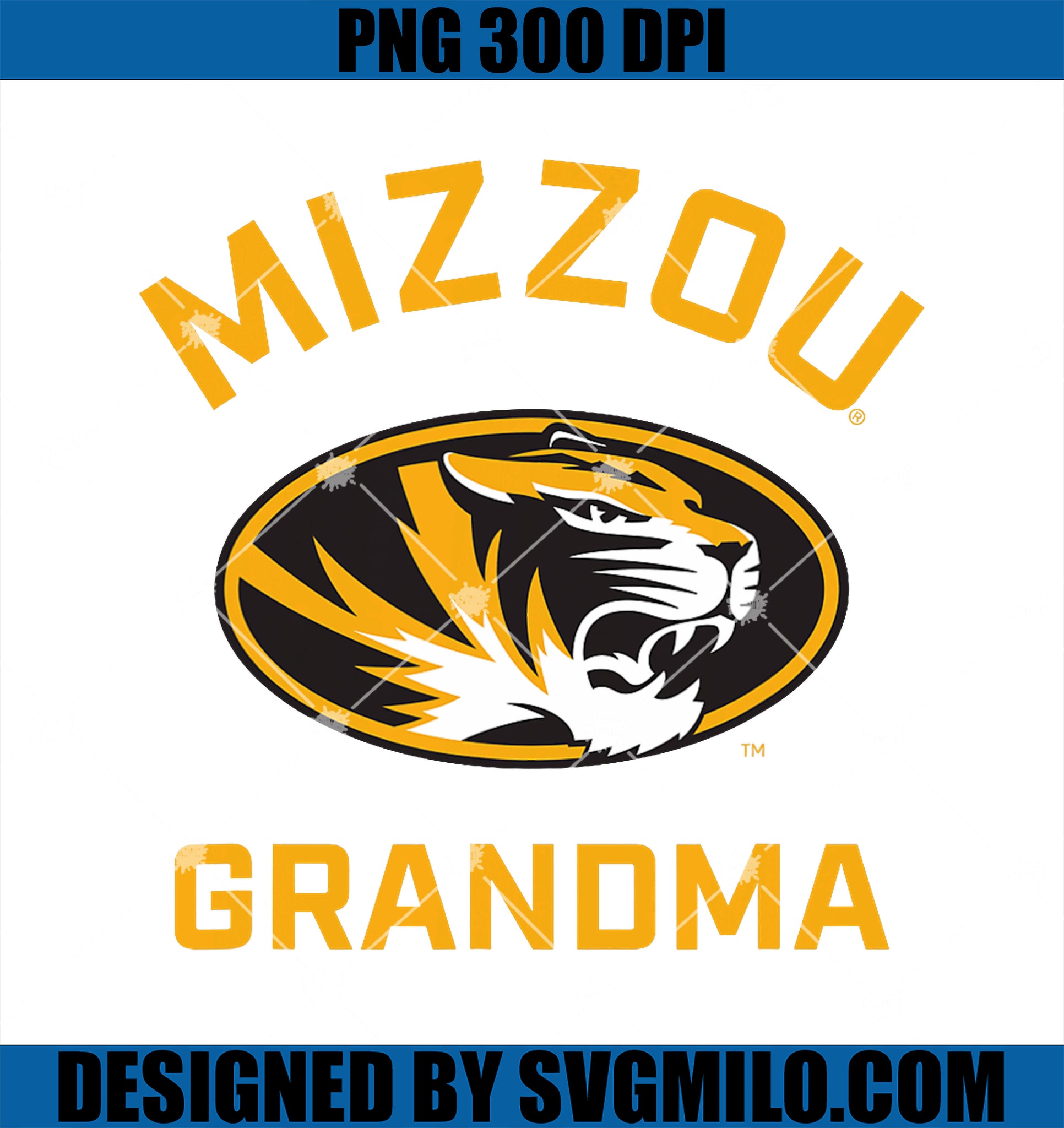 University of Missouri Mizzou Tigers Arched Grandma PNG