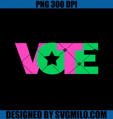 VOTE 2024 SORORITY SORORS PINK AND GREEN PARAPHERNALIA VOTE PNG