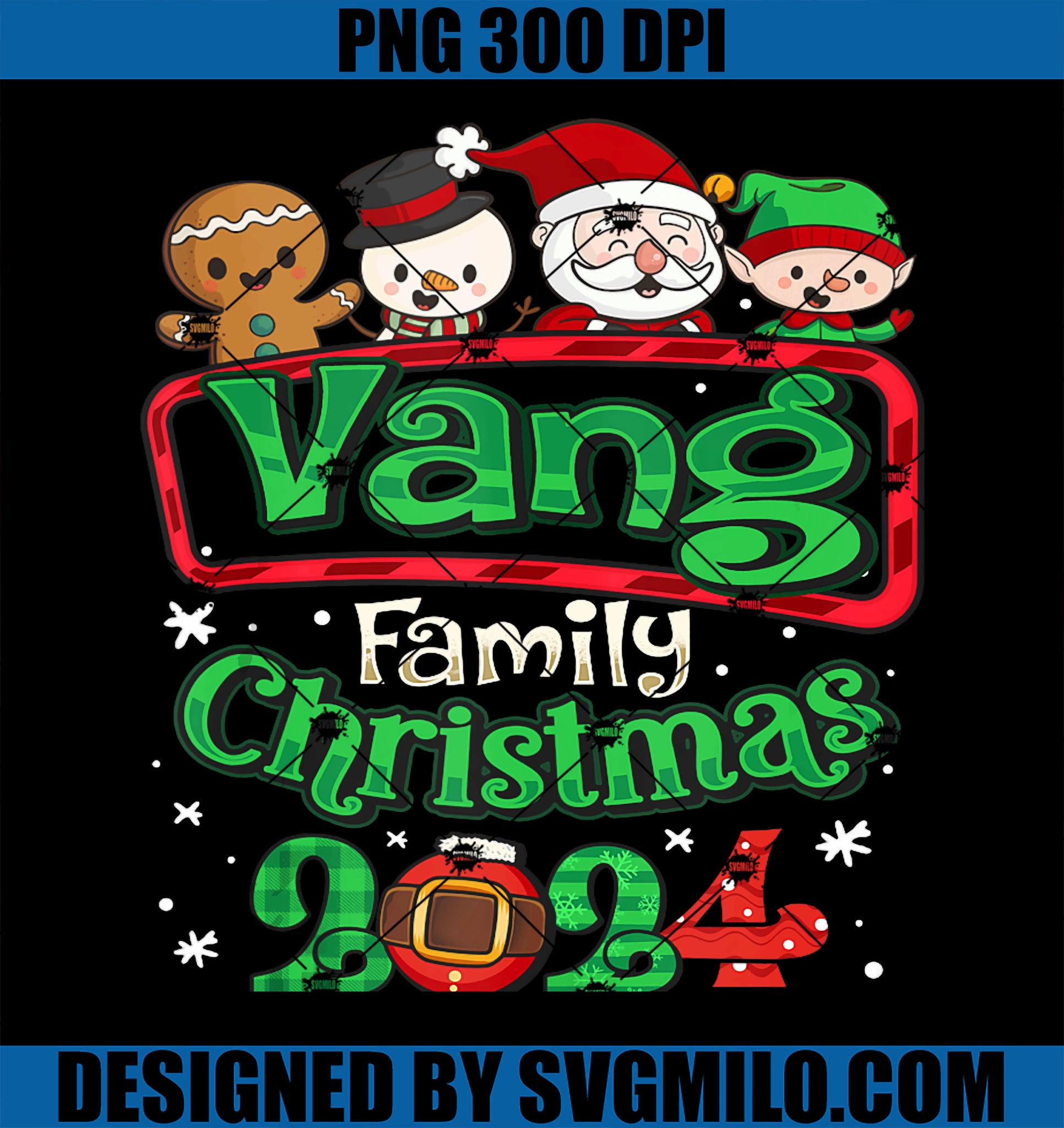 Vang Family Christmas 2024 Making Memories Together PNG