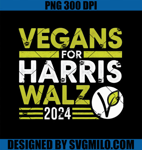 Vegans For Harris Waltz Walz 2024 PNG, Vegan For Kamala 2024 PNG