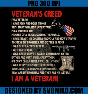 Veteran_s creed I_m a veteran Proudly And Now Standby PNG