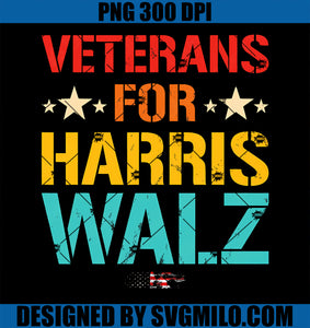 Veteran for Harris Walz Waltz USA Flag PNG