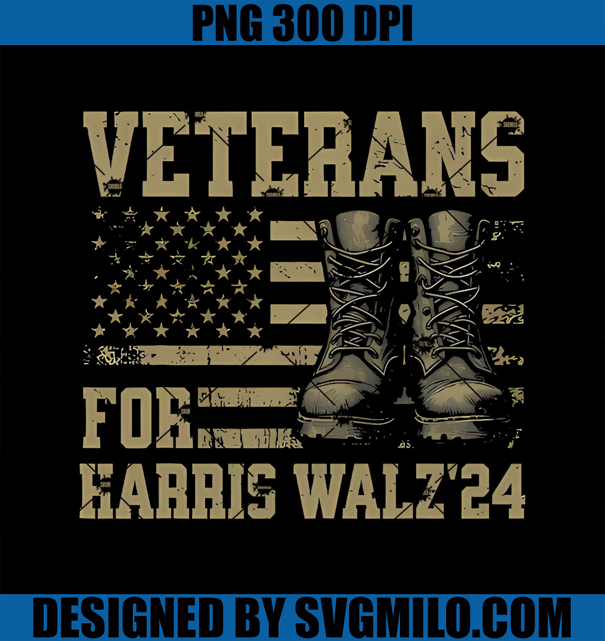 Veterans For Harris Walz Waltz 2024 Presidential Campaign PNG